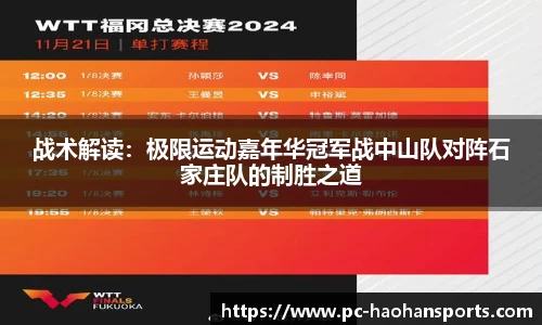 战术解读：极限运动嘉年华冠军战中山队对阵石家庄队的制胜之道